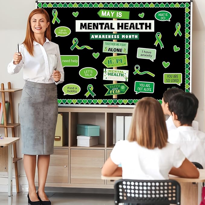 gisgfim Mental Health Awareness Bulletin Board Classroom Therapy Offices Decor Positive Affirmations Cutouts Motivational Inspirational Bulletin Board for Students Doctor Hospital Nurse Wall Supplies