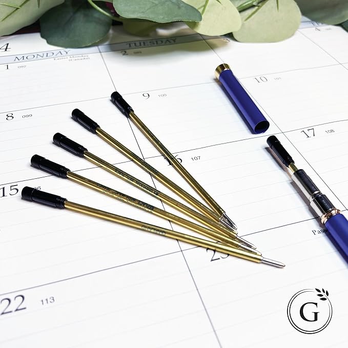 Garland Universal #1 Cross Compatible Ballpoint Pen Refill, USA Made, Archival Ink, 1.0mm Medium Point, Smooth Writing, 5 Pack (Black)