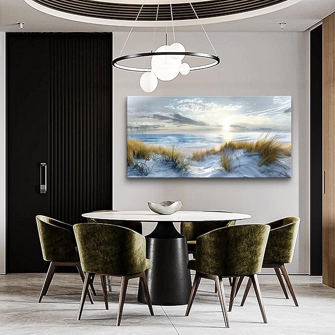 Lapremoly Wall Decor For Bedroom Large Wall Art For Living Room Modern Office Wall Decorations Ocean Beach Wall Painting Blue Sea Landscape Picture Canvas Prints Artwork Hotel Canvas Art Wall Decor