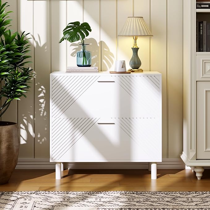 2 Drawer File Cabinet, Lateral Filing Cabinet for Letter/Legal/A4 Size, File Cabinets for Home Office,Wood File Storage Cabinets Printer Stand with Storage for Home,Office