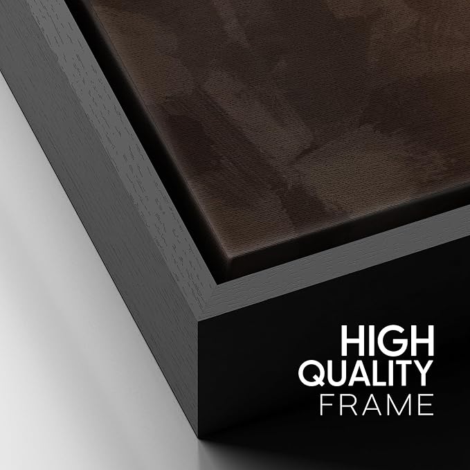 SIGNFORD Framed Canvas Print Wall Art Moody Brown and Earthy Abstract Minimalist Illustrations Modern Art Decorative Relax/Calm for Living Room, Bedroom, Office - 16"x24" Black