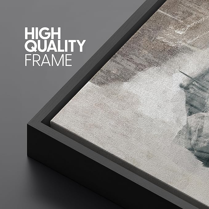 SIGNFORD Extra Large Framed Canvas Neutral Abstract Brushstroke Illustrations Modern Art Calm Warm for Living Room, Bedroom, Office - 60"x30"