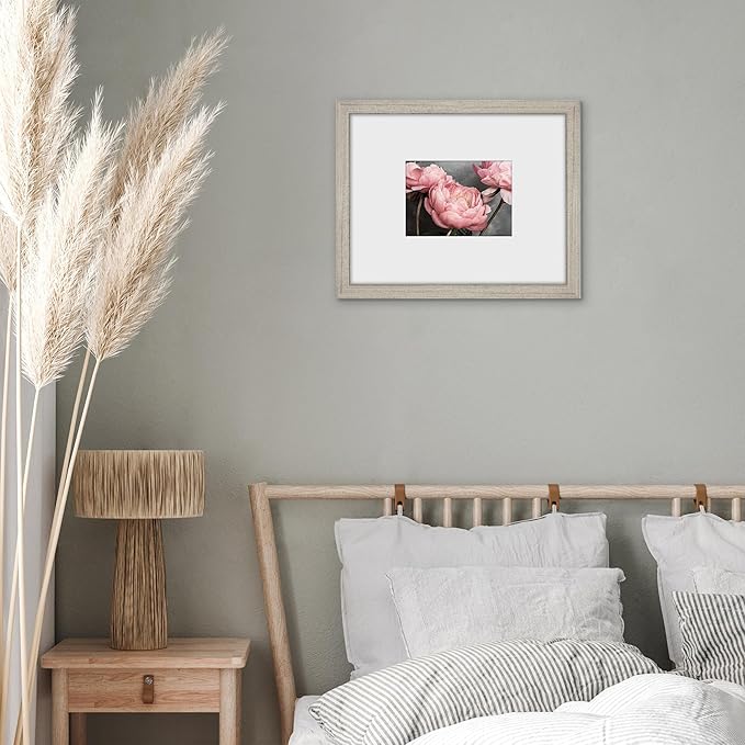 Americanflat 11x14 Picture Frame with Shatter-Resistant Glass - Use as 5x7 Frame with Mat or Display 11x14 Photo Without Mat - Signature Collection - Picture Frames for Wall Display - Driftwood
