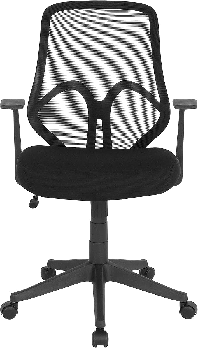 Flash Furniture Salerno Series High Back Black Mesh Office Chair with Arms