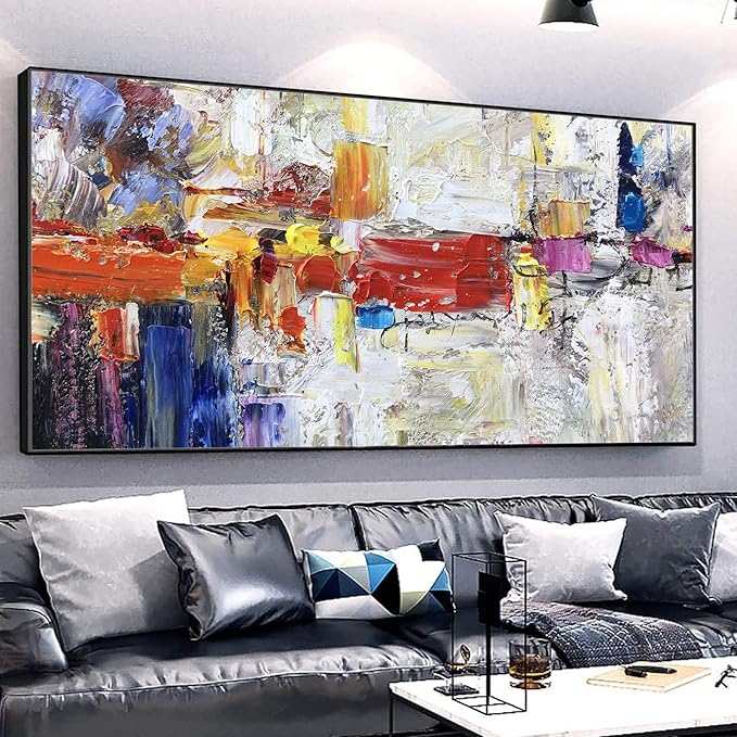 KSALPCH Large Wall Canvas Painting Artwork On Canvas Modern Art Colorful Art Contemporary Artwork Canvas Wall Art Yellow Music Decor Wall Art Contemporary Wall Decor Contemporary Art Artworks
