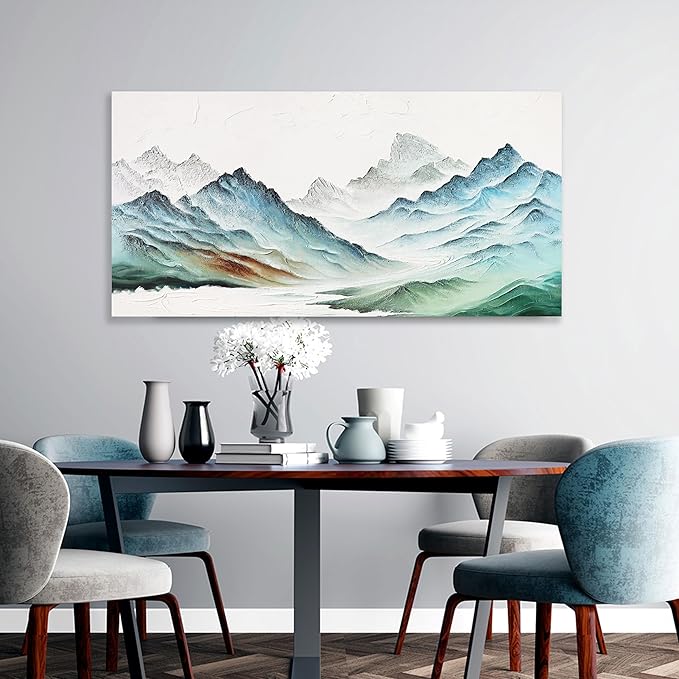 Landscape Canvas Wall Art Modern Painting Wall Art Wall Hanging Decor Framed Artwork Moutain Wall Decor for Living Room Bedroom Dining Room Home Office Decor 20"x40"