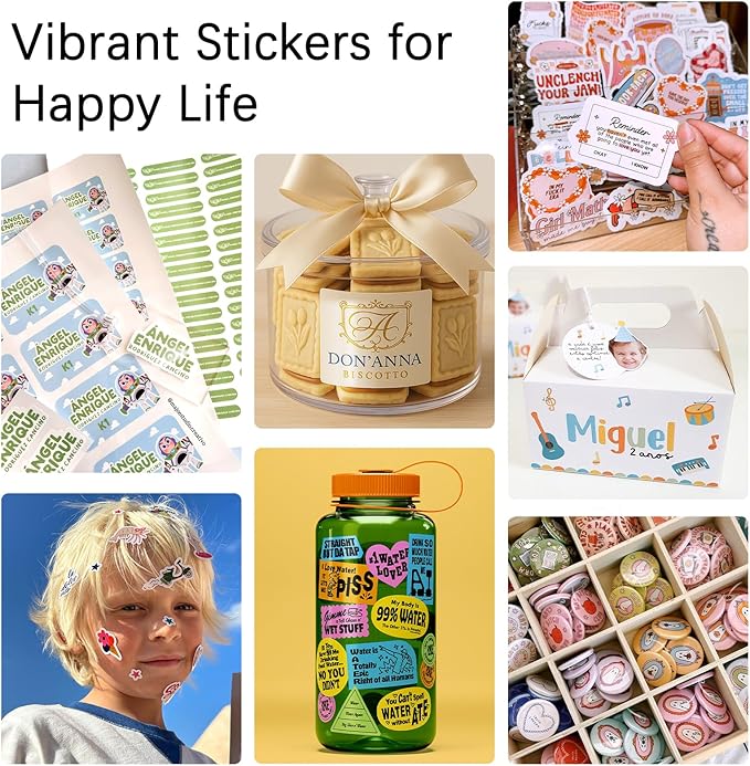 QYH Glossy Sticker Paper for Inkjet & Laser Printer - 160 Sheets Waterproof Printable Vinyl, Compatible with Cricut/Silhouette, Vivid Prints for DIY Crafts, Small Business 8.5x11in