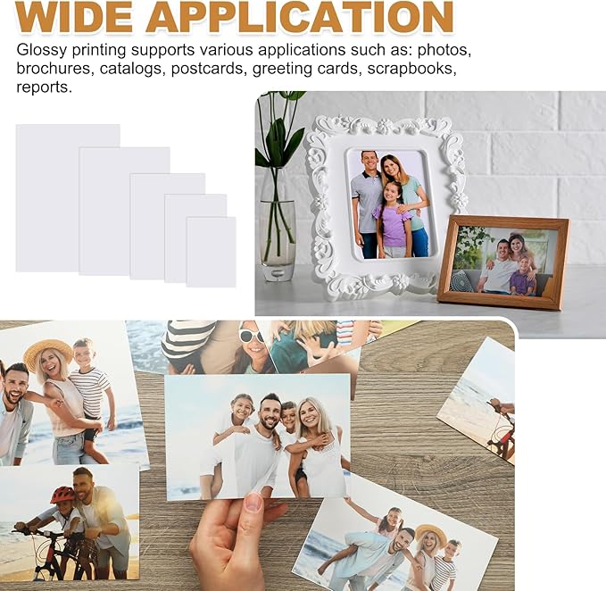 MECCANIXITY 100 Sheets Glossy Photo Paper, 6x8 Inches Picture Paper 210gsm Glossy Card Stock for Inkjet Printing Printer,Making Pictures Greeting Card Printing