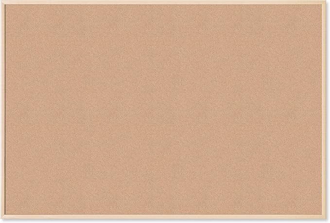 U Brands Cork Bulletin Board, 48" x 72" Inches, Birch Wood Frame