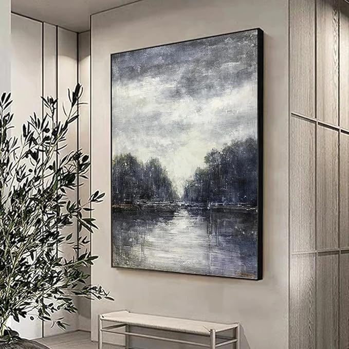 ZHMANLUCK modern style Painting Artwork for Office Wall Decor abstract painting extra large canvas paintings 50x80cm/(20x32inch) with-Black-Frame