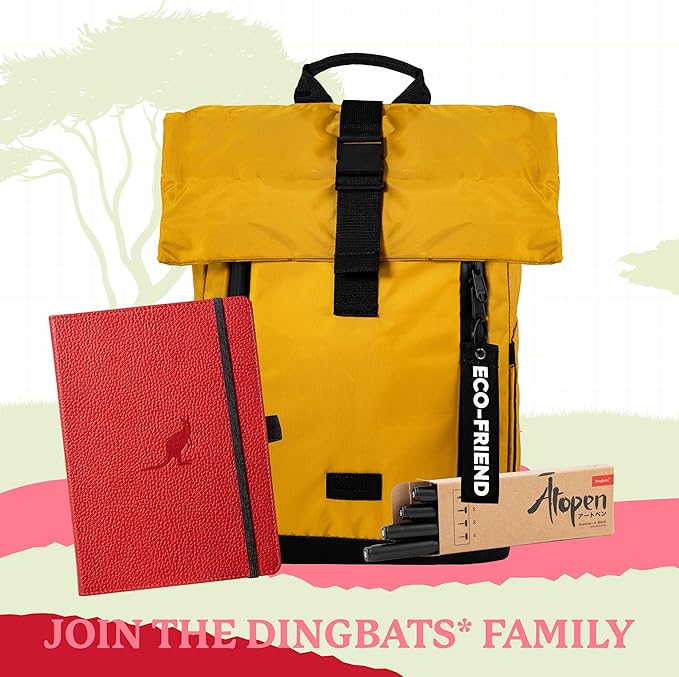Dingbats Wildlife Ruled Journal A5 - Vegan Leather Hard Cover, Ideal for Work, Travel - Pocket, Elastic Closure, Bookmark