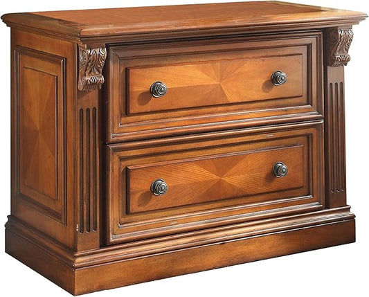 Parker House 2 Drawers 30" Lateral Brown Wood Filing Cabinet Easy Assembly Stationary for Home, Office