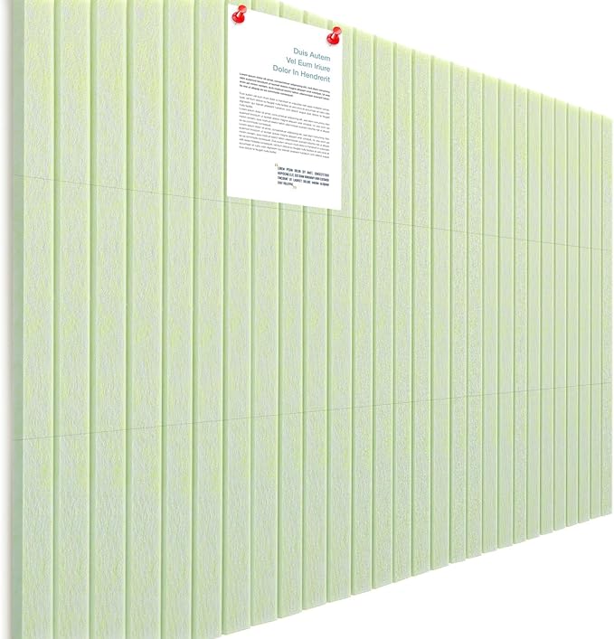 Honoson 12 Pack 47" x 35" Large Cork Board Alternative Felt Bulletin Board Wall Tiles with Safe Square Adhesive Large Roll Cork Tiles for Walls Organize Home Office Classroom Pin Panels(Sage Green)