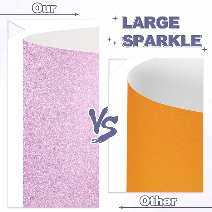 PATIKIL 20Sheets Red/Pink Glitter Cardstock, 12x12In Glitter Paper Card Stock Shiny Scrapbook 250gsm Sparkly Paper Large Shimmer for Crafts Scrapbook DIY Art Wedding Party