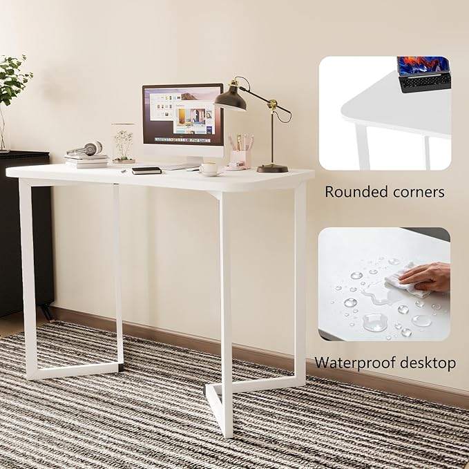 Computer Desk 40 Inch Small Table for Office,Modern Simple Style Writing Study Work Gaming Table for Home Office (White)