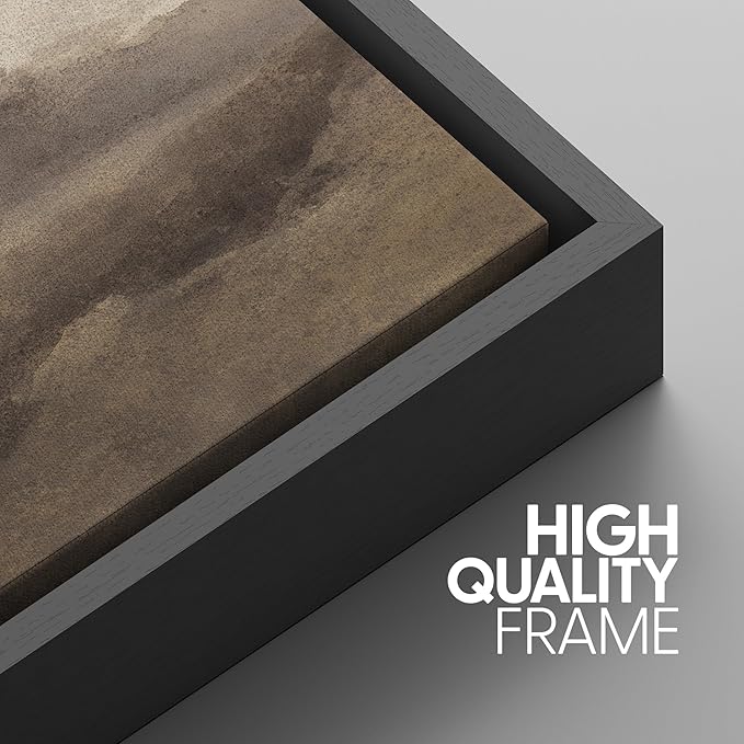 SIGNWIN Framed Canvas Print Wall Art Set Sepia-Toned Abstract Trees Vintage Landscape Illustrations Modern Art Decorative for Living Room, Bedroom, Office - 24"x36"x3 Black
