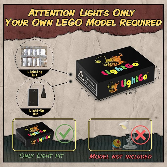 LightGo LED Kit for Disney Pixar Luxo Jr. Desk Lamp Compatible with Lego 21357 | Lighting Only-Bricks Set Not Included