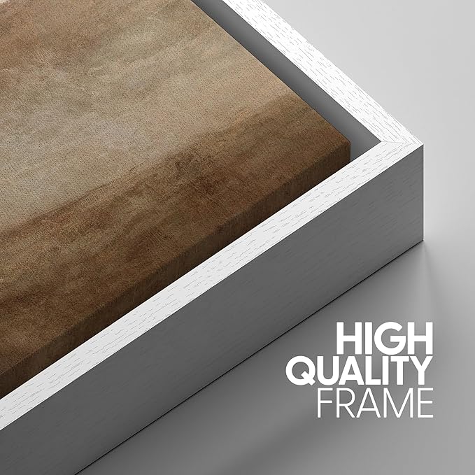 SIGNWIN Framed Canvas Print Wall Art Set Minimal Mountain Landscape Neutral Illustrations Modern Art Decorative Boho Relax/Zen Nordic for Living Room, Bedroom, Office - 16"x24"x3 White