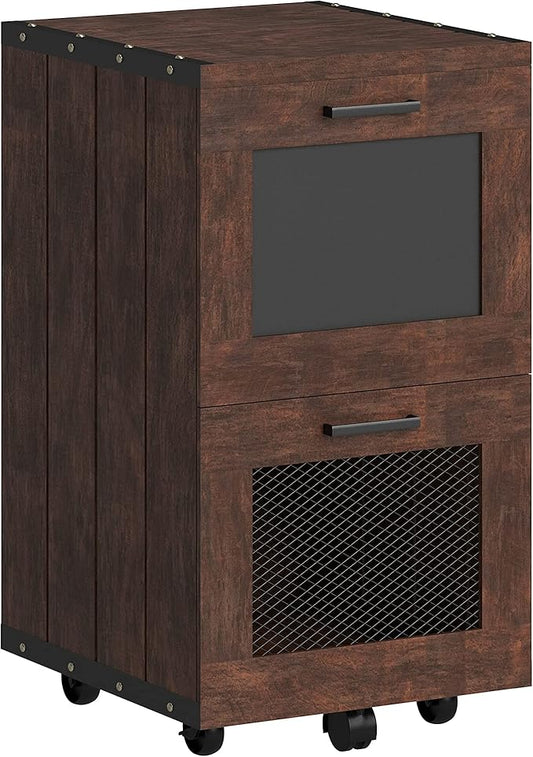 Furniture of America Days Rustic Walnut 2-Drawer File Cabinet