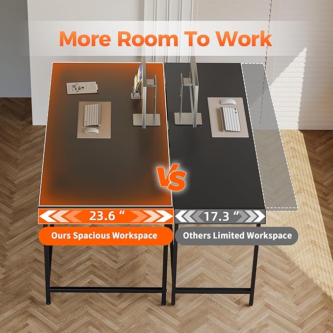 Mericonia 55 inch Computer Desk, Gaming Desk for Small Spaces, Modern Simple Style Table for Home Office, Study Student Writing Table