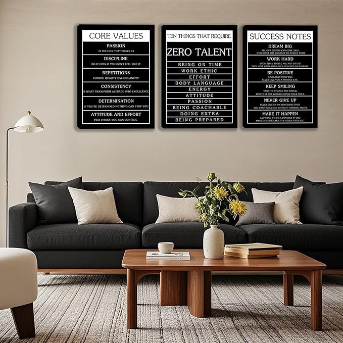 3 Panel Print Canvas Wall Art Motivational Office Wall Decor Painting Inspirational Posters Modern Inspiring Artwork for Home Living Room Bedroom Wall Decor Office Wall Art Ready to Hang - 72"Wx36"H
