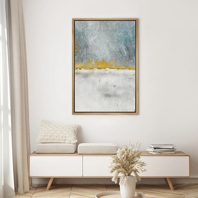 SIGNWIN Framed Canvas Wall Art Abstract Color Block Canvas Prints Home Artwork Decoration for Living Room,Bedroom - 16x24 inches