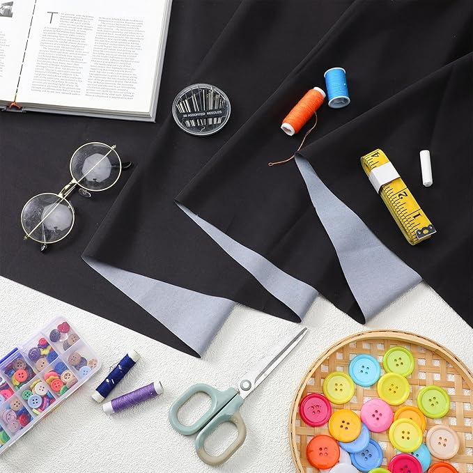 Bulletin Board Fabric 48 '' x 107 '' Class Fabric for Classroom Bulletin Board Decor, Pillows, Curtains, Crafts(Black)