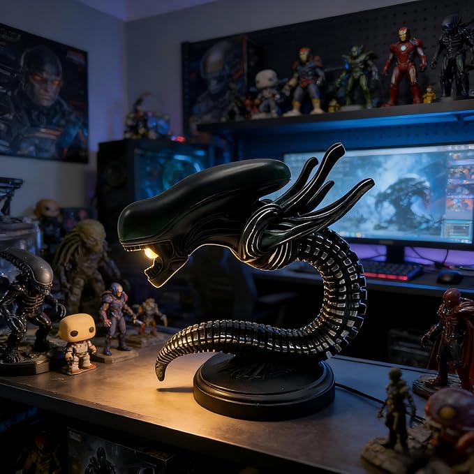 Xenomorph Alien Table Lamp LED Night Light Black Desk Lamp USB Mini Lamp, Sci-Fi Themed Lamp, Children's Anime Lamp, Holiday Gift 2026 Holiday New Children's Room Desktop Decoration Lamp
