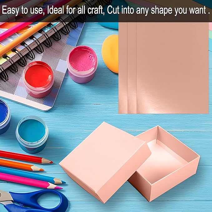 Rose Gold Cardstock Paper 8.5x11 Inch, 20 Sheets Premium 92lb/250GSM Shimmer Metallic Foil for Wedding Invitations, Card Making, Certificates, Scrapbooking, Art Projects