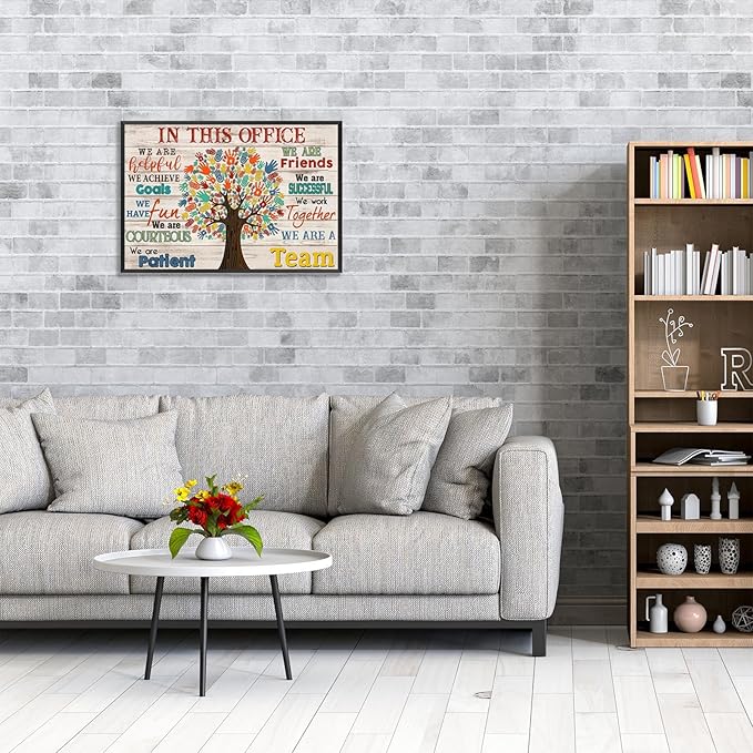 Trendy In This Office We Are A Team Inspirational Wall Art Work Positive Motivation Modern Canvas Posters Encouraging Sign Prints Painting For Office Living Room Wall Decor 16x24in Framed