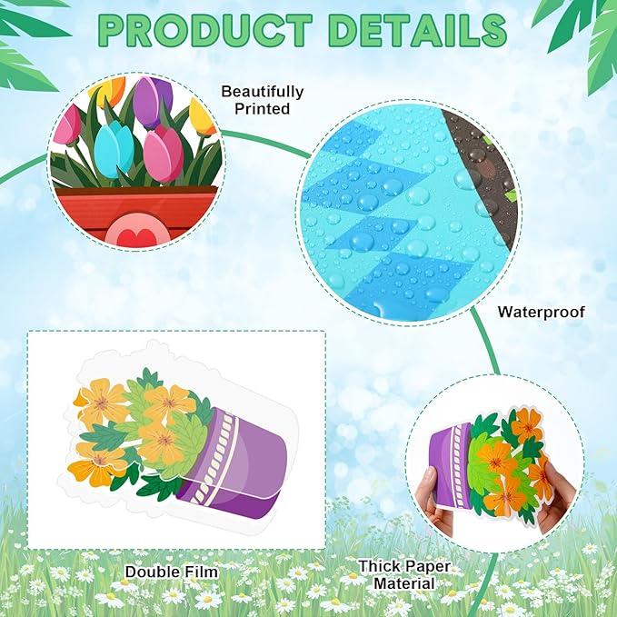 Supervitae 48 Pcs Spring Bulletin Board Decor Bookshelf Potted Plant Bulletin Board Set Colorful Motivational Cutouts Positive Saying Accents Signs for Back to School Supplies Wall Chalkboard Decor