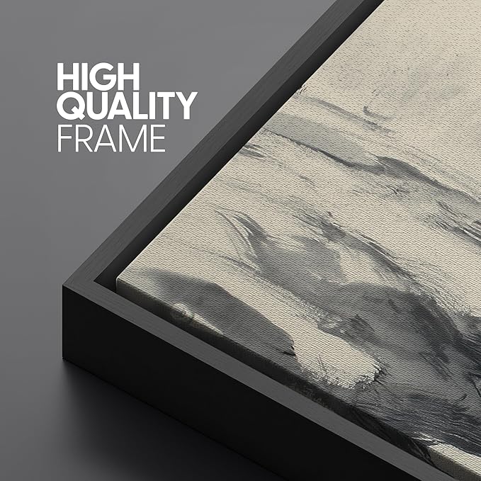 SIGNFORD Large Framed Canvas Print Wall Art Minimalist Ink Forest Landscape Illustrations Modern Art Calm Warm for Living Room, Bedroom, Office - 60"x20"