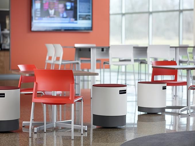 Steelcase Turnstone Buoy, Scarlet Fabric, Grey -