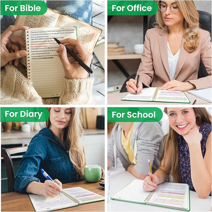 Taja Lined Spiral Journal Notebook for Women & Men, 140 Pages, College Ruled Hardcover Notebook for Work & Note Taking, Journals for Writing, A5(5.7" x 7.9") – Racing Green