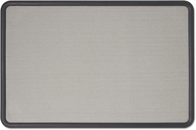 Quartet Bulletin Board, Fabric, 3 x 2 Feet, Office Bulletin Boards, Contour Gray Plastic Frame (7693G)