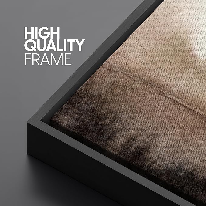 SIGNFORD Large Framed Canvas Misty Woodland Neutral Landscape Illustrations Modern Art Calm Warm for Living Room, Bedroom, Office - 60"x20"