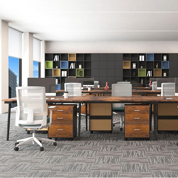 Need 3 Drawer Wood Mobile File Cabinet with Lock,Rolling Filing Cabinet for Letter/A4 Size for Home Office,Rustic Brown ND-10CZLXFC04FG