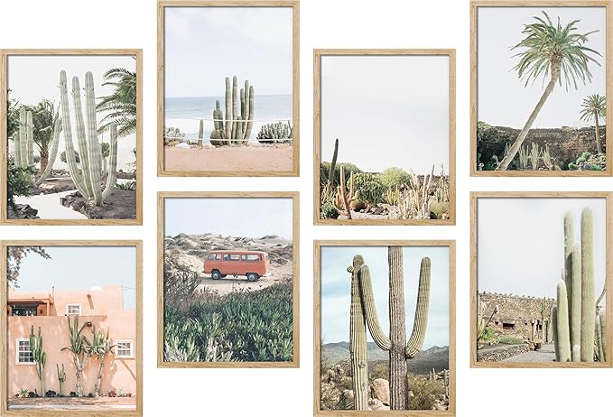 SIGNWIN Poster Wall Art Set of Cactus Desert Nature Wilderness for Living Room, Bedroom, Office - 12"x16"x 8