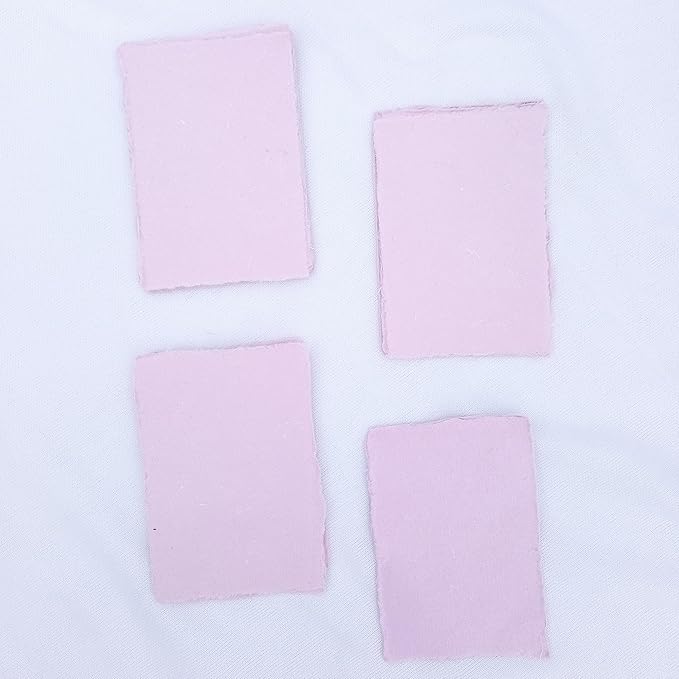 Deckle Papers® Deckled Edge Handmade Paper Place Cards, Escort Cards, Business Cards, Visiting Cards, 150gsm Thick, 2x3 Inches (Pack of-100 Pcs)-Purple