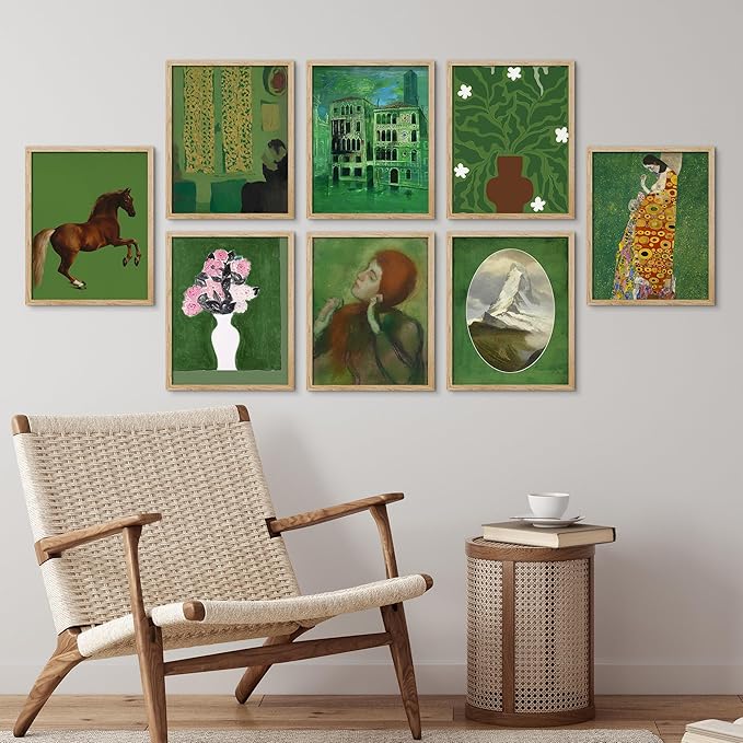 SIGNWIN Framed Poster Bathroom Decor 11"x14"x 8 Natural, Wall Art Room Decor Multicolor for Living Room, Bedroom, Office Gustav Klimt Kiss Flowers Horse Landscapes Vintage Illustrations Bohemian