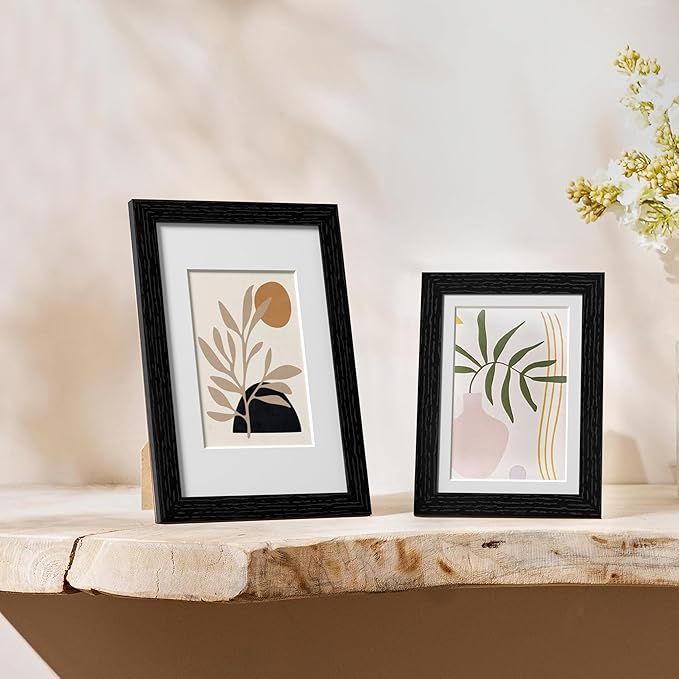 eletecpro 6x9 Picture Frames Set of 10, Picture Frame Collage Wall Decor Display 4x6 Photo with Mat or 6x9 without Mat, Home Decor Gallery Wall Frame for Wall Mounting, Black
