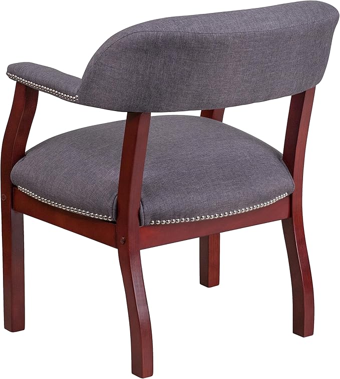 Flash Furniture Diamond Gray Fabric Luxurious Conference Chair with Accent Nail Trim
