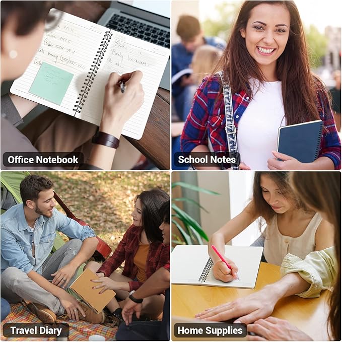 EUSOAR College Ruled Spiral Notebook, A5 12 packs 5.5"X8.3" 120 Pages Lined Travel Writing Notebooks Journal, Memo Notepad Sketchbook, Students Office Business Subject Diary-3 Colors