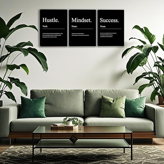 3 Panel Print Canvas Wall Art Motivational Office Wall Decor Painting Inspirational Posters Modern Inspiring Artwork for Home Living Room Bedroom Wall Decor Office Wall Art Ready to Hang - 36"Wx 16"H