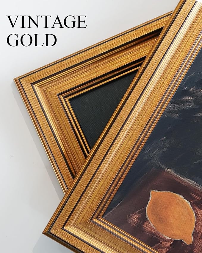VIYYIEA Vintage Gold Framed Wall Art for Living Room, Maple Leaf Canvas Prints Home Decor, Oil Painting Picture, Bedroom Wall Decor Gifts for Friends or Family -【Maple Leaf Specimen】-(16L x 12W)