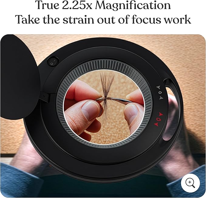 Brightech Lightview Pro Magnifying Glass with Stand & Light, Magnifying Floor Lamp with 6-Wheel Rolling Base for Facials & Lashes – Dimmable LED Work Light for Crafts, Sewing, and Projects - 5 Diopter
