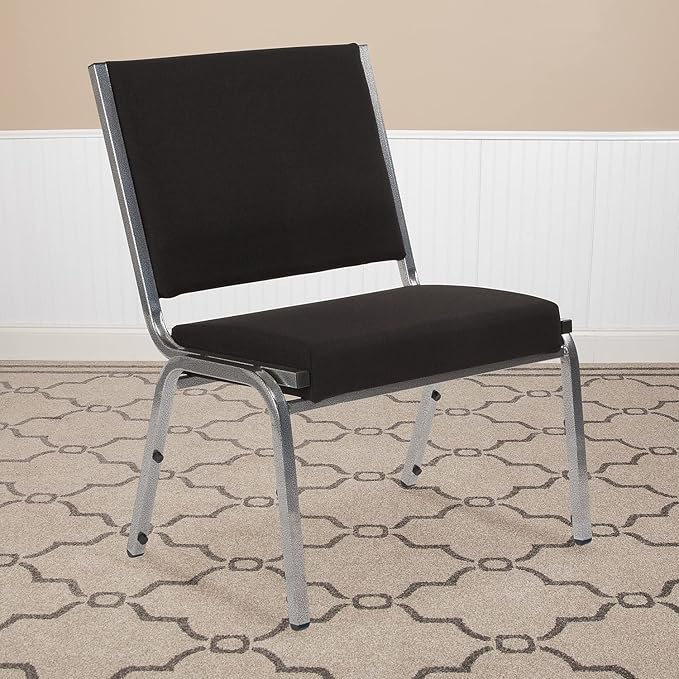Flash Furniture 4 Pack HERCULES Series 950 lb. Rated Black Fabric Bariatric Medical Reception Chair