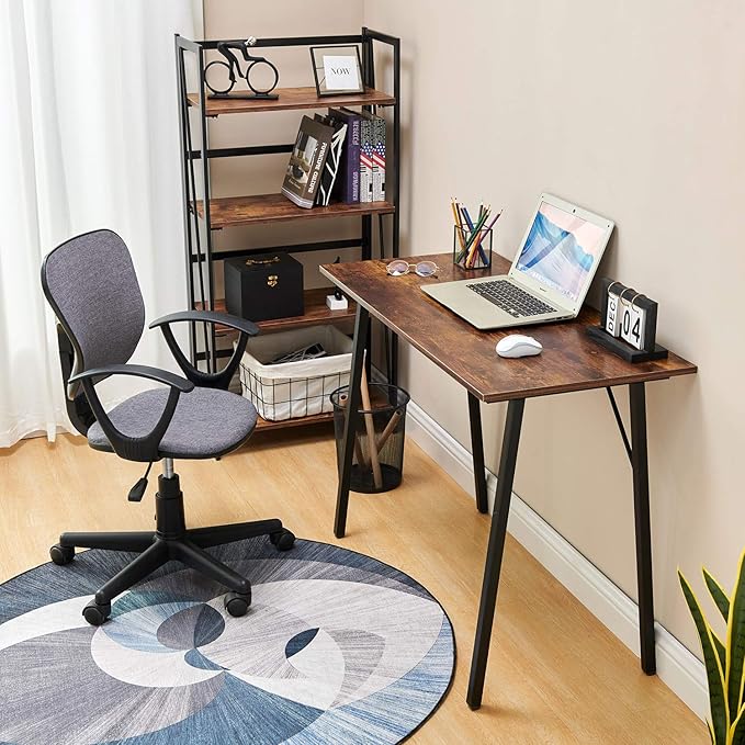 Coavas Computer Desk 40" Small Student School Writing Desk, Easy Assembly Study Writing Table Home Office Desk Modern Simple Style PC Desk for Small Space, Study Kids Black Desk, Metal Frame