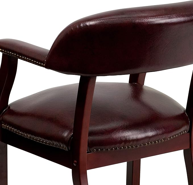 Flash Furniture Diamond Oxblood Vinyl Luxurious Conference Chair with Accent Nail Trim