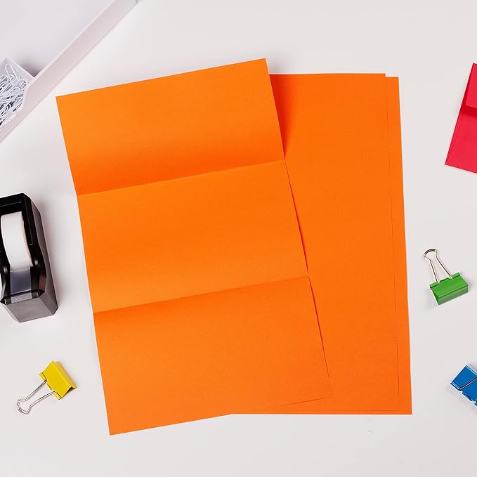 JAM PAPER Legal Colored 24lb Paper - 90 gsm - 8.5 x 14 - Orange Recycled - 100 Sheets/Pack